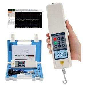 500N Digital Force Gauge Push Pull Gauge with USB Output, N/Lbf/Kgf Units, Ca...